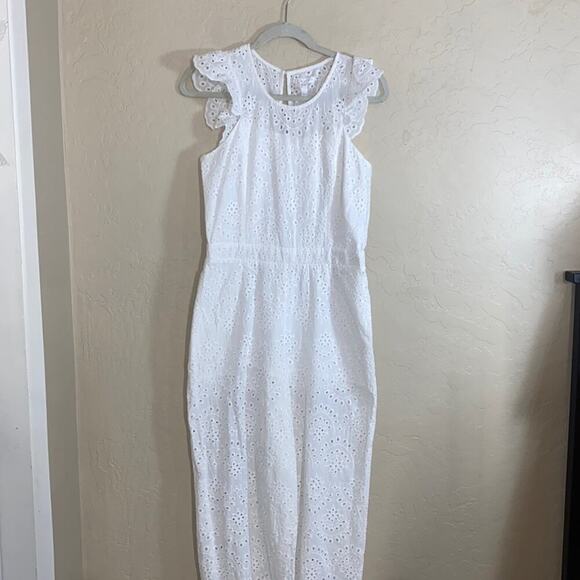 Leith open back ruffle eyelit jumpsuit - Picture 3 of 12